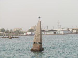 The remaining italian monument in the sea of the Port of Massawa “ ALA D’ITALIA INFRANTA” (“The broken wing of Italy”) from 1934 in Massawa. Photo: Soroor Notash. February 2019